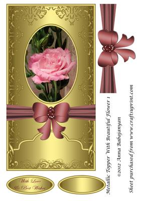 Metallic Topper with Beautiful Flower 1