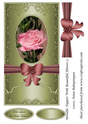 Metallic Topper with Beautiful Flower 3