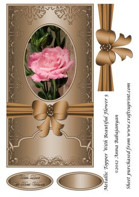 Metallic Topper with Beautiful Flower 5