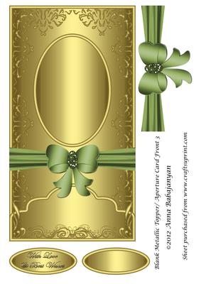 Blank Metallic Topper/ Aperture Card Front 3