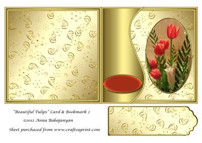 Beautiful Tulips Card & Bookmark 2