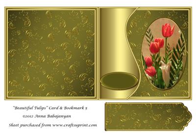Beautiful Tulips Card & Bookmark 5