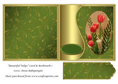 Beautiful Tulips Card & Bookmark 7