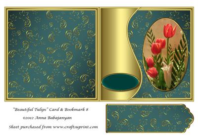 Beautiful Tulips Card & Bookmark 8