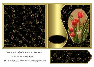 Beautiful Tulips Card & Bookmark 9