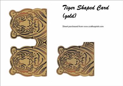 Tiger Shaped Card (gold)