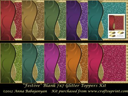 Festive Blank 7x7 Glitter Toppers Kit