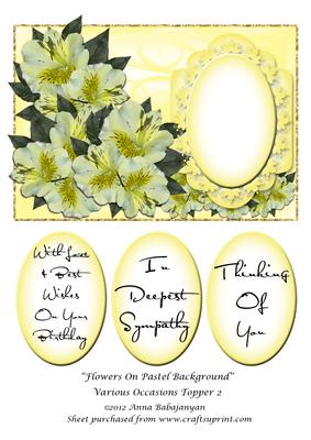 Flowers on Pastel Background Various Occasions Topper 2