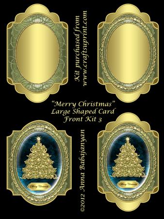 Merry Christmas Large Shaped Card Front Kit 3