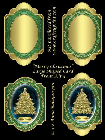 Merry Christmas Large Shaped Card Front Kit 4