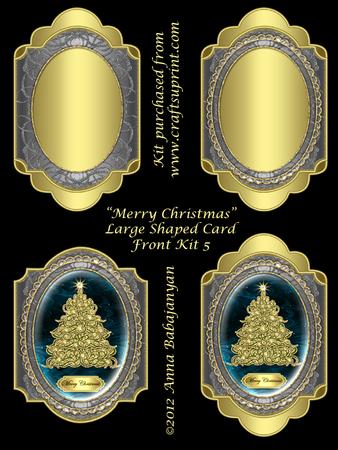 Merry Christmas Large Shaped Card Front Kit 5