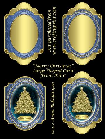 Merry Christmas Large Shaped Card Front Kit 6