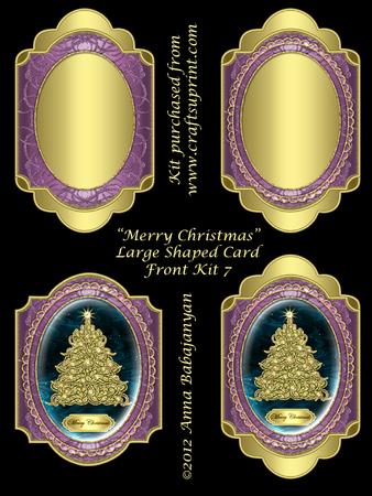 Merry Christmas Large Shaped Card Front Kit 7