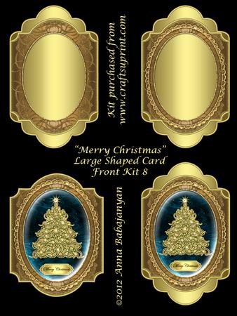 Merry Christmas Large Shaped Card Front Kit 8