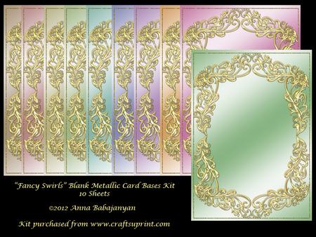 Fancy Swirls Blank Metallic Card Bases Kit