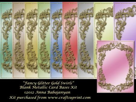 Fancy Glitter Gold Swirls Blank Metallic Card Bases Kit