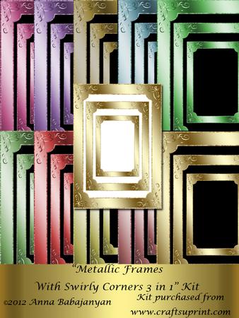 Metallic Frames with Swirly Corners 3 in 1 Kit
