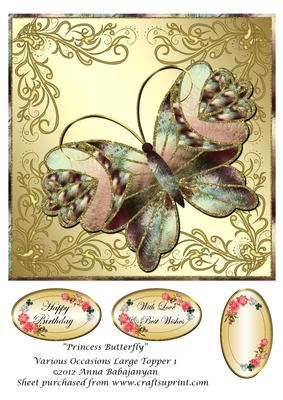 Princess Butterfly Various Occasions Large Topper 1