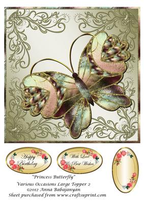 Princess Butterfly Various Occasions Large Topper 2