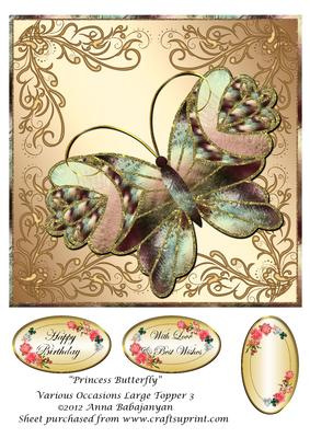 Princess Butterfly Various Occasions Large Topper 3