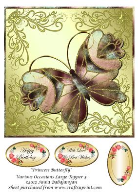 Princess Butterfly Various Occasions Large Topper 5