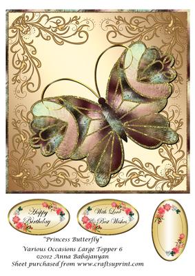 Princess Butterfly Various Occasions Large Topper 6