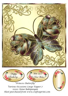 Princess Butterfly Various Occasions Large Topper 7