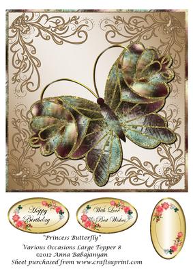 Princess Butterfly Various Occasions Large Topper 8