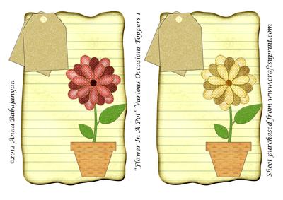 Flower in a Pot Various Occasions Toppers 1