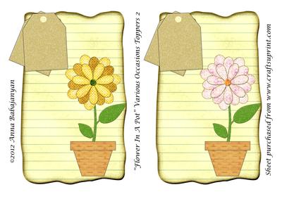 Flower in a Pot Various Occasions Toppers 2