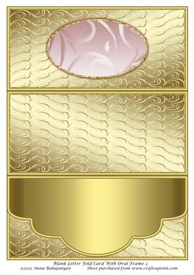 Blank Letter Fold Card with Oval Frame 2