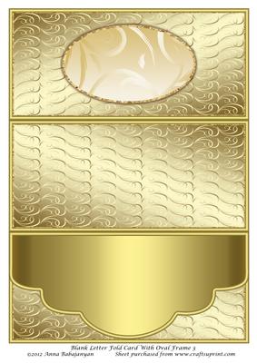Blank Letter Fold Card with Oval Frame 3