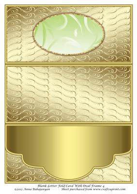 Blank Letter Fold Card with Oval Frame 4