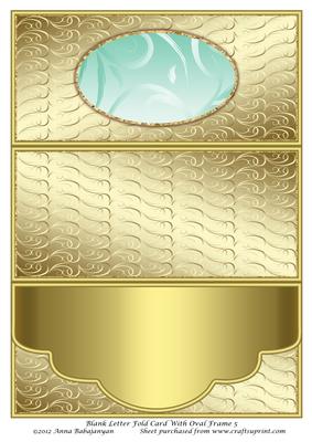 Blank Letter Fold Card with Oval Frame 5