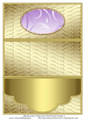 Blank Letter Fold Card with Oval Frame 6