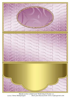 Blank Letter Fold Card with Oval Frame 10