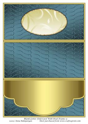 Blank Letter Fold Card with Oval Frame 11