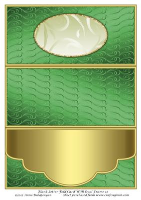 Blank Letter Fold Card with Oval Frame 12
