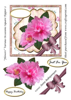 Flowers Various Occasions Square Topper 2