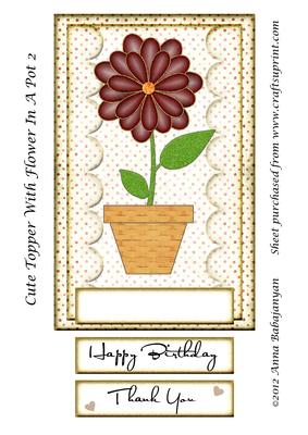 Cute Topper with Flower in a Pot 2