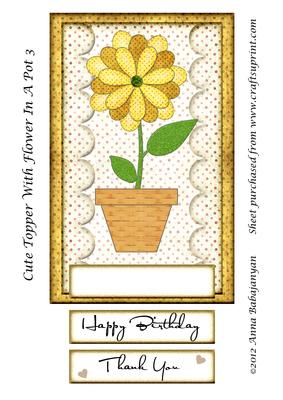Cute Topper with Flower in a Pot 3