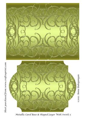 Metallic Card Base & Shaped Layer with Swirls 5