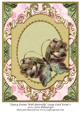 Fancy Frame with Butterfly Large Card Front 2