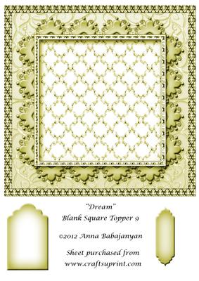 Dream Blank Square Topper 9