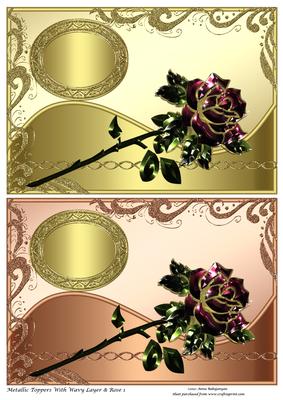 Metallic Toppers with Wavy Layer & Rose 1