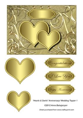 Hearts & Swirls Anniversary/ Wedding Topper 1
