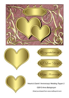 Hearts & Swirls Anniversary/ Wedding Topper 2