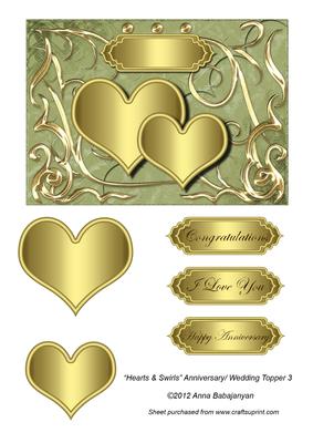 Hearts & Swirls Anniversary/ Wedding Topper 3