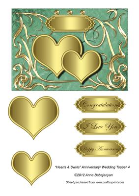 Hearts & Swirls Anniversary/ Wedding Topper 4