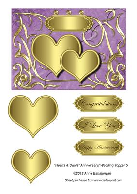 Hearts & Swirls Anniversary/ Wedding Topper 5